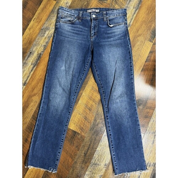 Joe's Jeans Womens Size 27 Blue Denim Stretch Mid Rise Flat Front Straight Leg - Picture 1 of 8